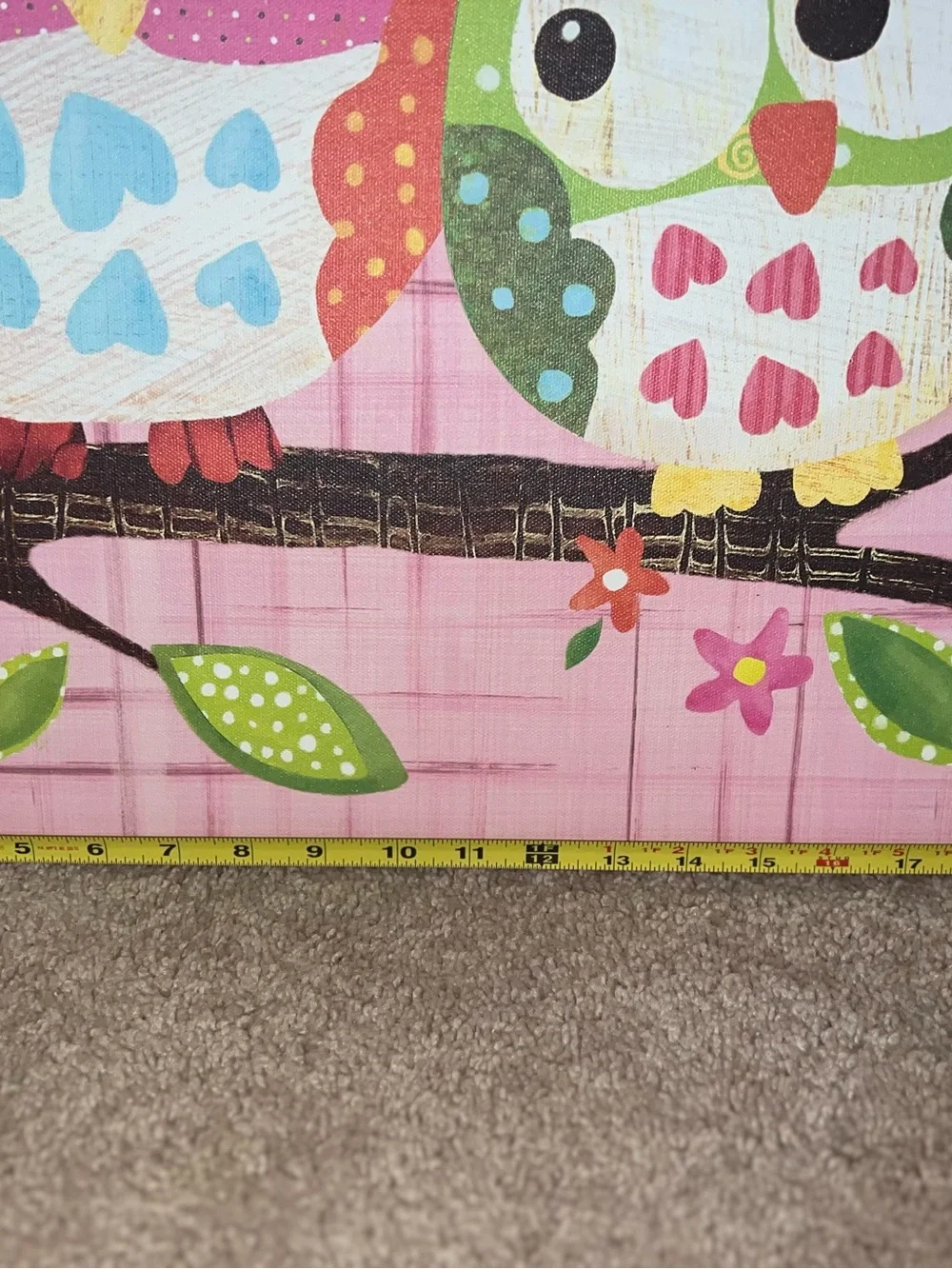 Target Pink and Green Owl Canvas Wall Art